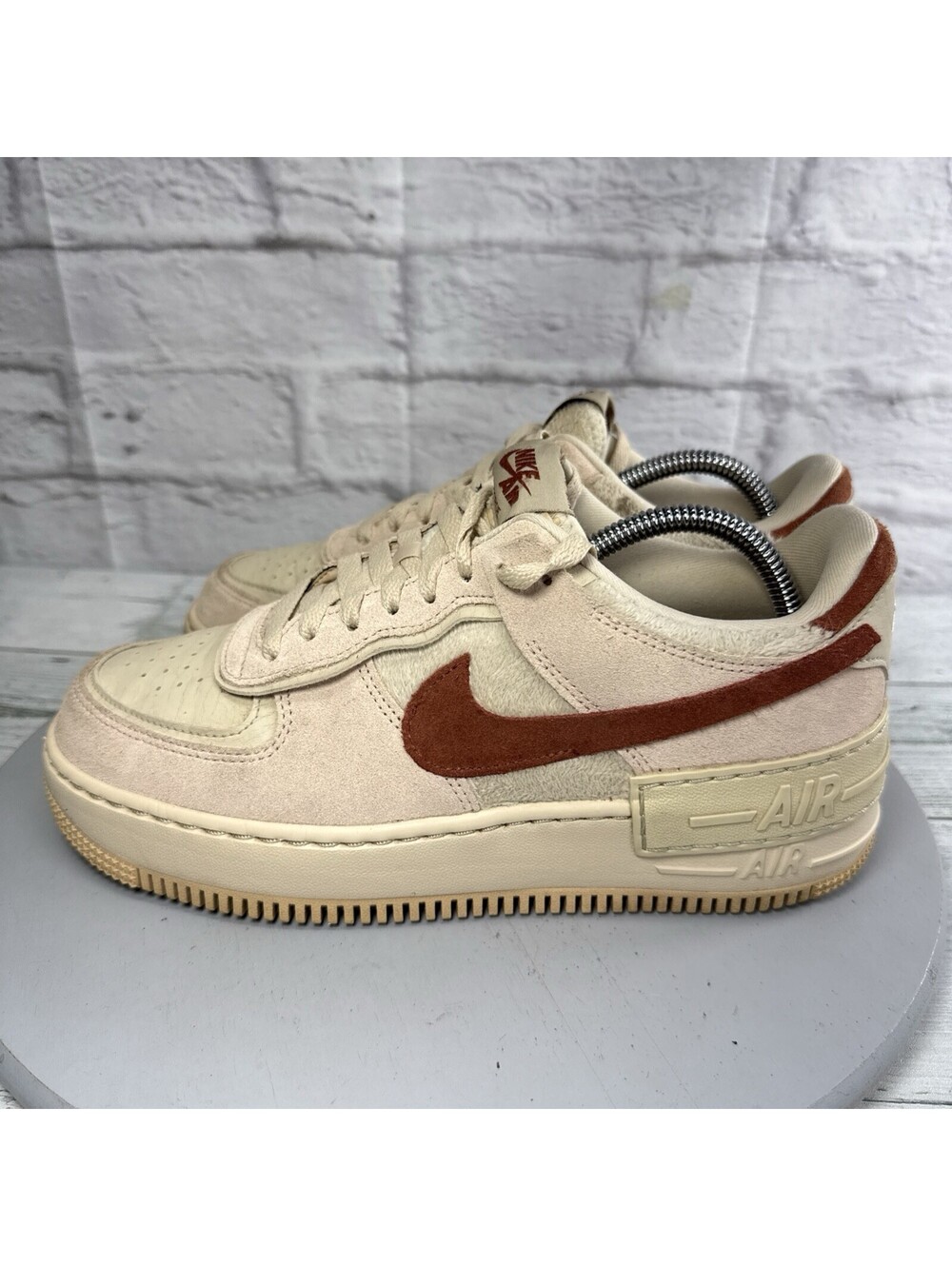 Nike Air Force 1 Shadow Shimmer Mars Sanddrift Suede Women’s 8.5 Platform Shoes